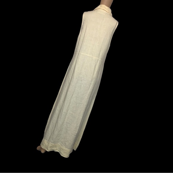 AlyWear 100% Linen Yellow Maxi Bohemian Sleeveless Dress, Size Small - Picture 2 of 16